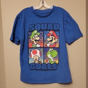 Nintendo Super Mario blue 'Squad Goals' tee shirt